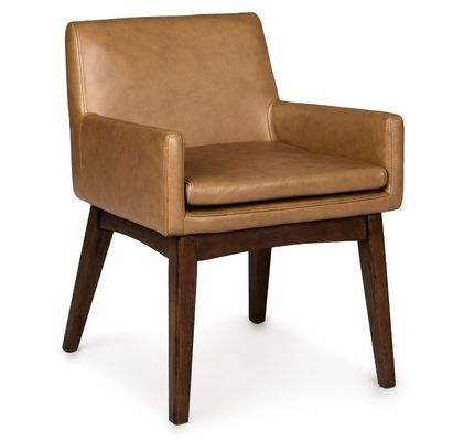 Restaurant Dining Chair W57*D57*H76CM with Solid Wood Frame and PU Leather Upholstery in Nordic Modern Style