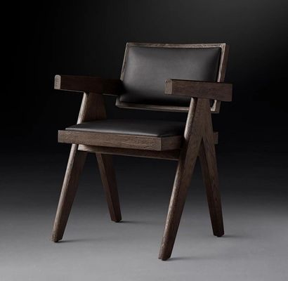 Top Grade Hotel Restaurant Home Using Dining Room Modern Wood PU Chairs With Armrest and Nitrolacquer Finish