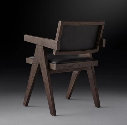 Top Grade Hotel Restaurant Home Using Dining Room Modern Wood PU Chairs With Armrest and Nitrolacquer Finish
