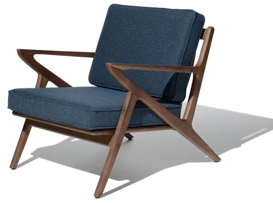 Living Room Chair Modern Fabric Wooden Sofa Chair Leisure Lounge Solid Wood Chair W59*D59*H57CM