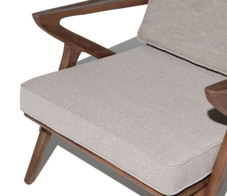 Living Room Chair Modern Fabric Wooden Sofa Chair Leisure Lounge Solid Wood Chair W59*D59*H57CM