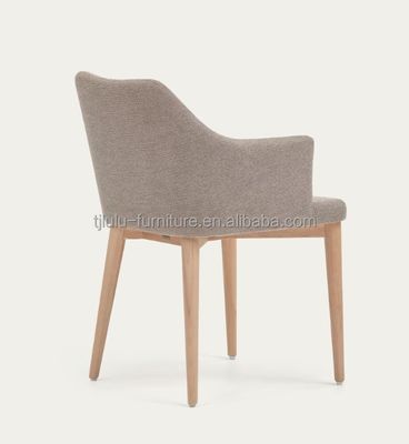 Wooden Nordic Fabric Lined Dining Chairs Minimalist Kitchen Room Furniture with Customized Colors and Luxury Nordic Design