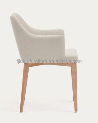 Wooden Nordic Fabric Lined Dining Chairs Minimalist Kitchen Room Furniture with Customized Colors and Luxury Nordic Design