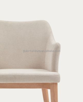 Home Furniture Nordic Fabric Lined Wooden Luxury Dining Chairs for Hotel Restaurant Banquet