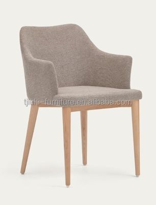 Home Furniture Nordic Fabric Lined Wooden Luxury Dining Chairs for Hotel Restaurant Banquet