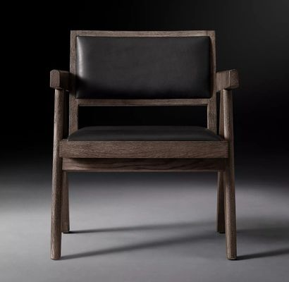 Top Grade Hotel Restaurant Home Modern Wood PU Chairs With Armrest W52*D53.3*H70CM for Living Room Chair