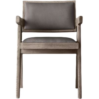 Top Grade Hotel Restaurant Home Modern Wood PU Chairs With Armrest W52*D53.3*H70CM for Living Room Chair