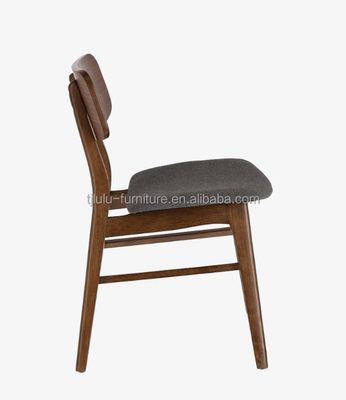 Home Furniture Solid Wood Frame Dining Chairs with Customized Colors and Upholstered Fabric Seat