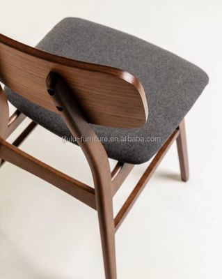 Home Furniture Solid Wood Frame Dining Chairs with Customized Colors and Upholstered Fabric Seat