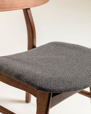 Home Furniture Solid Wood Frame Dining Chairs with Customized Colors and Upholstered Fabric Seat