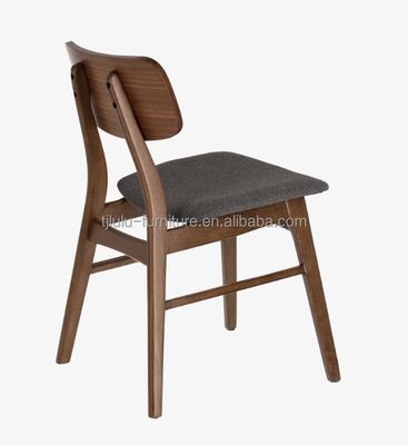Home Furniture Solid Wood Frame Dining Chairs with Customized Colors and Upholstered Fabric Seat
