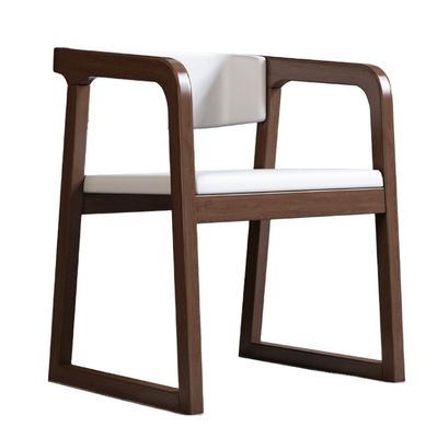 Dining Room Furniture Modern Design Solid Wood Cotton And Linen/PU Leather Chair With Armrest And Cushion For Restaurant