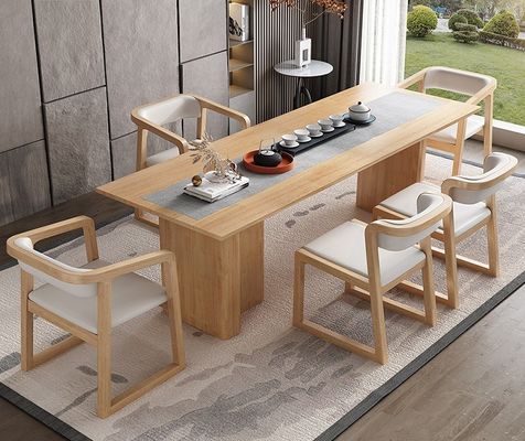 Dining Room Furniture Modern Design Solid Wood Cotton And Linen/PU Leather Chair With Armrest And Cushion For Restaurant