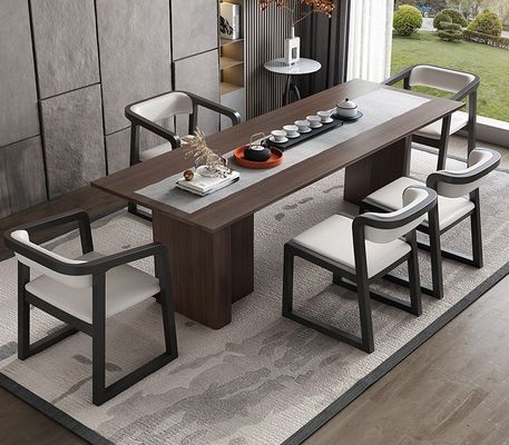 Dining Room Furniture Modern Design Solid Wood Cotton And Linen/PU Leather Chair With Armrest And Cushion For Restaurant