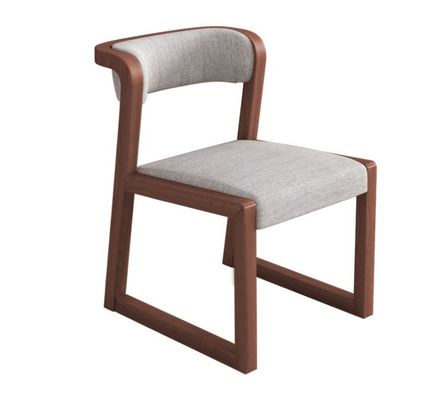 Wood PU Leather/Cotton And Linen Chair W56*D51*H71CM for Dining Room Restaurant in Modern Nordic Style without Folding