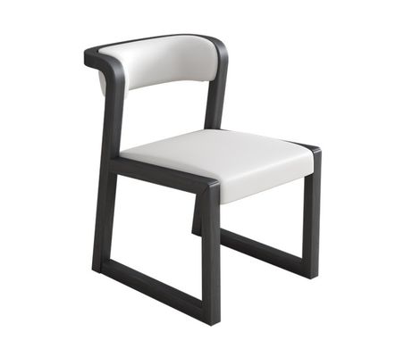 Wood PU Leather/Cotton And Linen Chair W56*D51*H71CM for Dining Room Restaurant in Modern Nordic Style without Folding