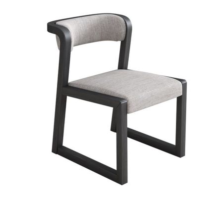 Wood PU Leather/Cotton And Linen Chair W56*D51*H71CM for Dining Room Restaurant in Modern Nordic Style without Folding