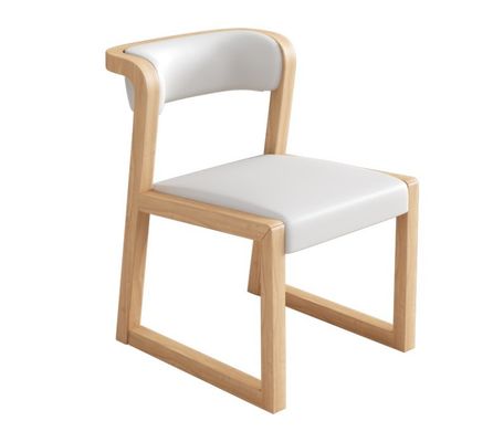 Wood PU Leather/Cotton And Linen Chair W56*D51*H71CM for Dining Room Restaurant in Modern Nordic Style without Folding