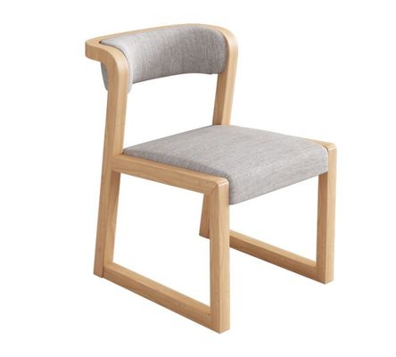 Wood PU Leather/Cotton And Linen Chair W56*D51*H71CM for Dining Room Restaurant in Modern Nordic Style without Folding