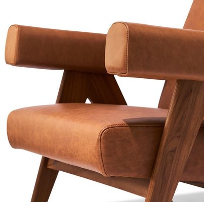 Leisure Lounge Solid Wood Sofa Chair with Customize PU Leather and Ash Wood Frame