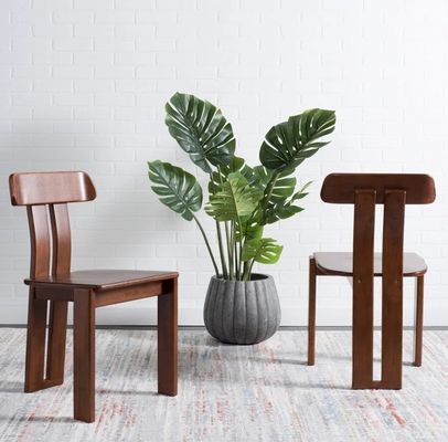 Solid Wood Dining Chair Vintage High Back Furniture for Modern Home Collection