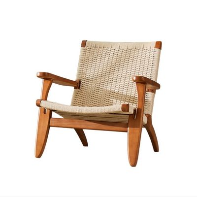 Solid Wood  Living Room Furniture with Nitrolacquer Armrest Sofa Chairs Woven