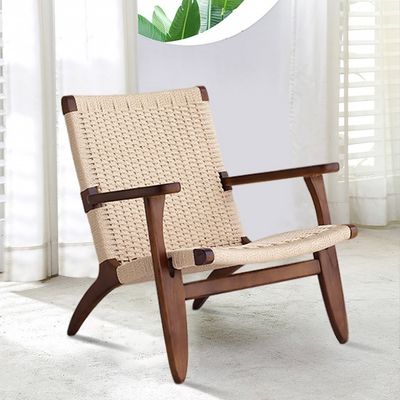 Solid Wood  Living Room Furniture with Nitrolacquer Armrest Sofa Chairs Woven