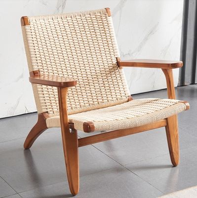 Solid Wood  Living Room Furniture with Nitrolacquer Armrest Sofa Chairs Woven