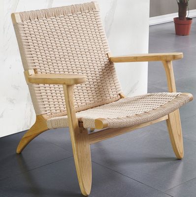 Solid Wood  Living Room Furniture with Nitrolacquer Armrest Sofa Chairs Woven