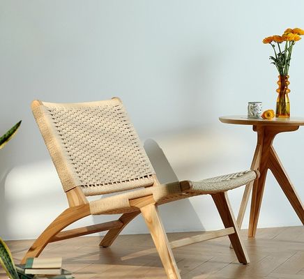 Solid Wood Woven Cord Single Sofa Chair Blend of Style and Function for Living Room Furniture