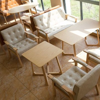 Modern Wooden PU Leather Cafe Sofa Chair Italian Luxury Design Style for Dining Room Restaurant