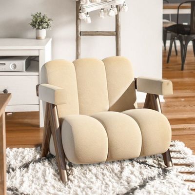 Sturdy Modern Design Wooden Fabric Living Room Upholstered Dining Chair Sofa Set Furniture