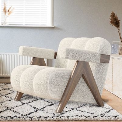 Sturdy Modern Design Wooden Fabric Living Room Upholstered Dining Chair Sofa Set Furniture