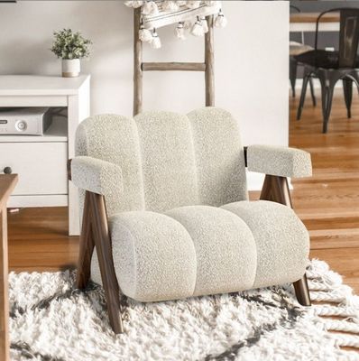 Sturdy Modern Design Wooden Fabric Living Room Upholstered Dining Chair Sofa Set Furniture