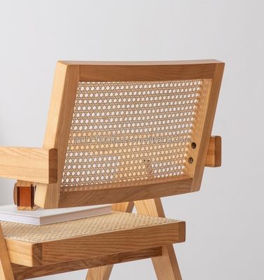 Wooden Cane Wicker Armrest Dining Chair for Contemporary Dining Room Furniture