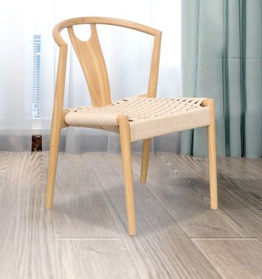 Sturdy Natural Solid Wood Woven Cord Wishbone Chairs The Perfect Addition to Modern Japanese Design