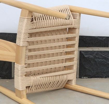 Sturdy Natural Solid Wood Woven Cord Wishbone Chairs The Perfect Addition to Modern Japanese Design