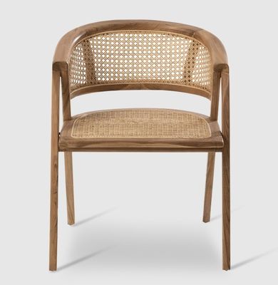 Living Room Furniture Japanese Style Solid Wood Rattan Fabric Single Dining Chair with Modern Design