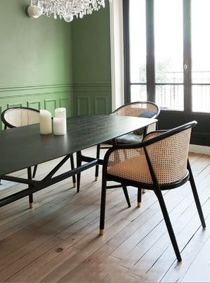 Chic Armchair Simple PU Leather/Fabric And Rattan Dining Living Room Furniture Restaurant Cover Japanese Style Modern Wood Chair