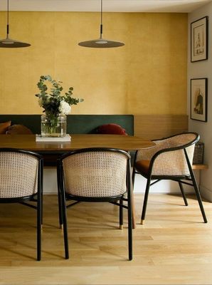 Chic Armchair Simple PU Leather/Fabric And Rattan Dining Living Room Furniture Restaurant Cover Japanese Style Modern Wood Chair