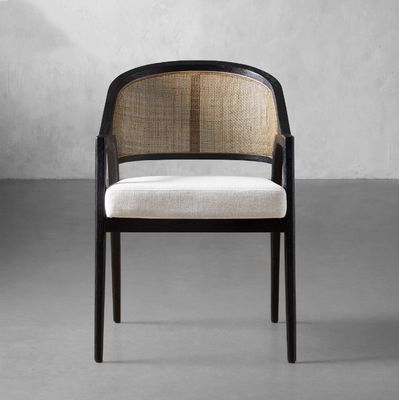 Simple Nordic Design Modern Solid Wood Rattan Fabric Dining Room Chair for Morden Restaurant