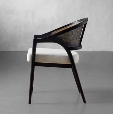 Simple Nordic Design Modern Solid Wood Rattan Fabric Dining Room Chair for Morden Restaurant