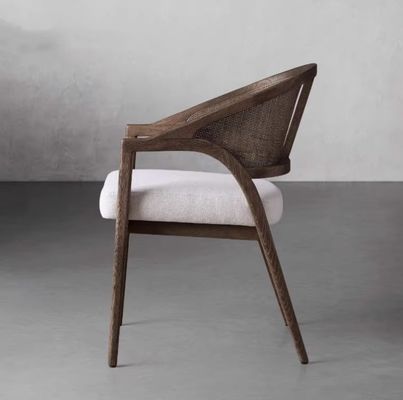 Simple Nordic Design Modern Solid Wood Rattan Fabric Dining Room Chair for Morden Restaurant