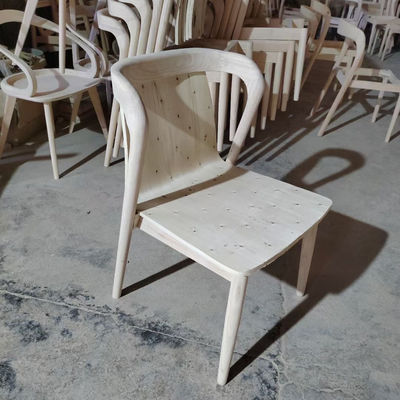White/Brown Nordic Design Modern Sample Restaurant Chairs Solid Wood PU Leather Dining Room Chair