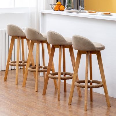 Detachable Ash Frame Luxury Bars Chairs Style Fabric/PU Leather Modern Wood Chair Bar Stool for Commercial Furniture