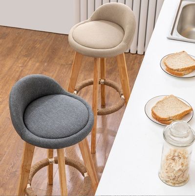 Detachable Ash Frame Luxury Bars Chairs Style Fabric/PU Leather Modern Wood Chair Bar Stool for Commercial Furniture