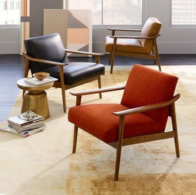 Living Room Fabric/PU Leather Leisure Chair with Modern Design Style Personalization