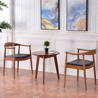 Customized Color Modern Nordic Solid Wood Dining Chair Ashwood Frame Leather Seat Wooden Chair Living Room Furniture