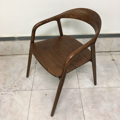 Nordic Modern Wood PU Leather Dining Wooden Living Room Furniture With Armrest For Customized Color in Office Building