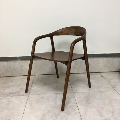 Nordic Modern Wood PU Leather Dining Wooden Living Room Furniture With Armrest For Customized Color in Office Building
